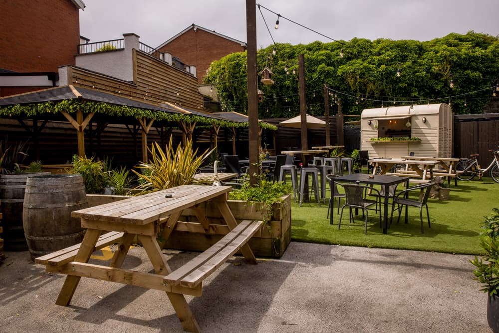 The beer garden at The Ranken Arms